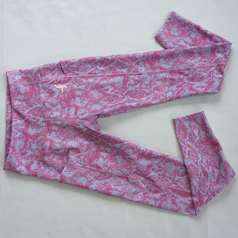 Pull On Stretch Yoga Breast Cancer Awareness Symbol Leggings S Pink Purple